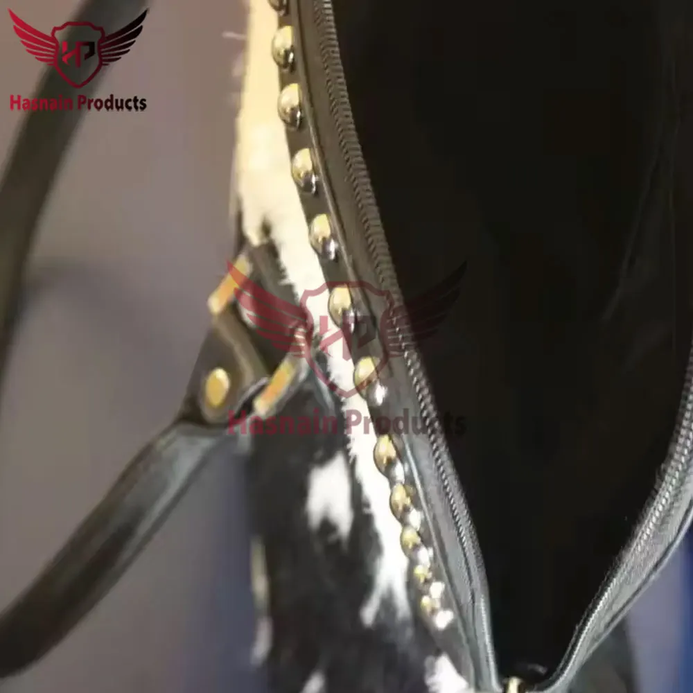 Handcrafted Customized Genuine Cowhide Fur Leather Bucket Bag - Fashionably Designed Latest Trend Cowhide Genuine Fur Bucket Bag