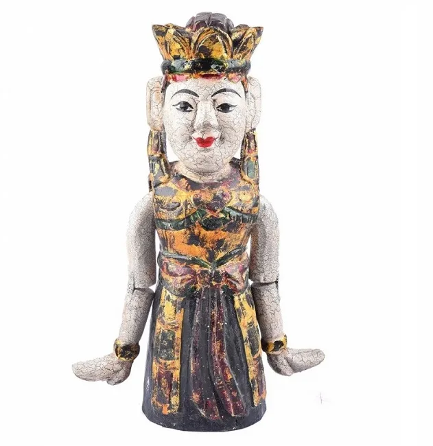 Interior Design Home Decor OEM Style Gift Object Quality Eco Jackfruit Wood Water Puppet Fairy Lady Handicraft Wooden