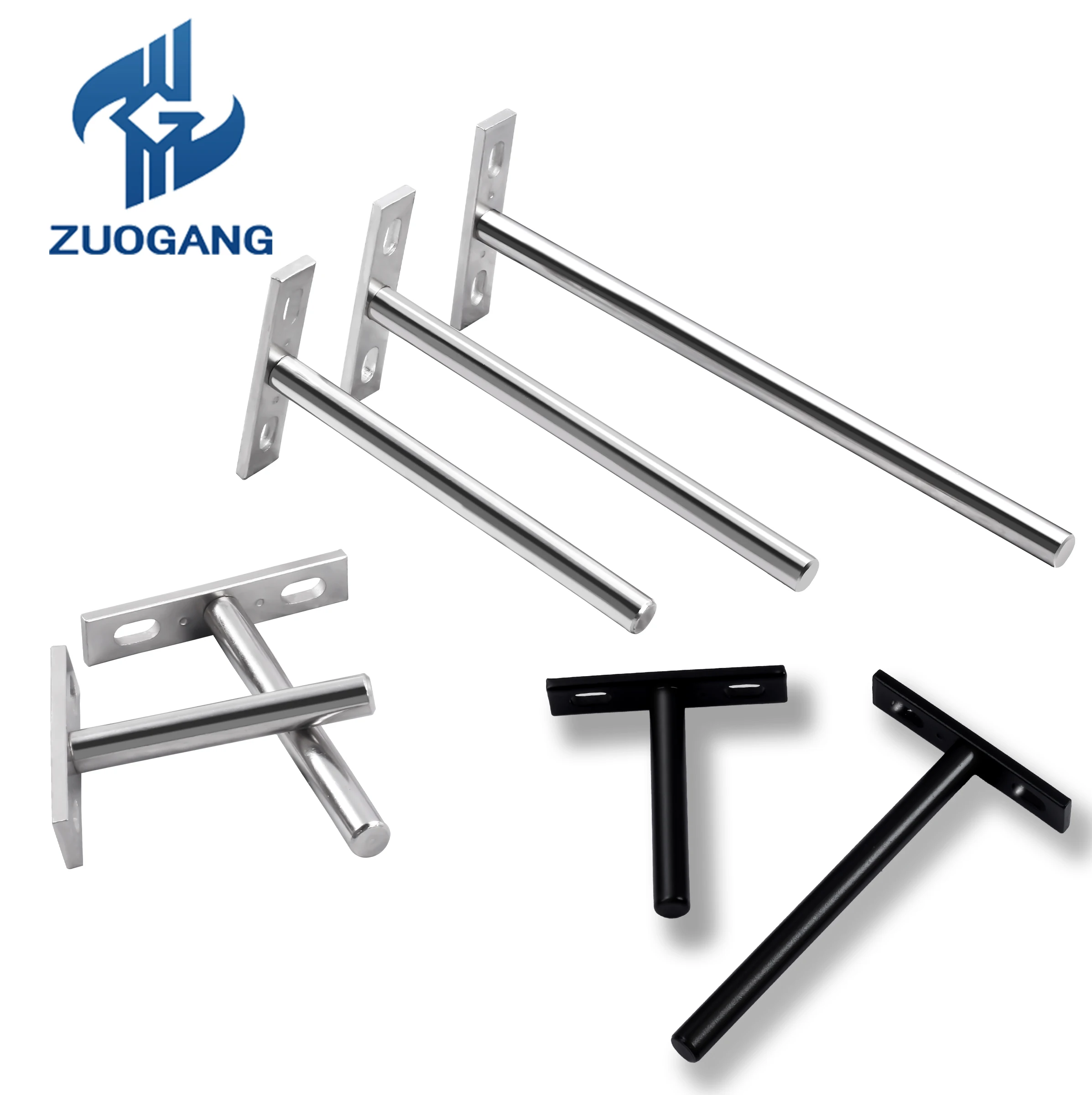 High Quality T Shape Shelf Bracket Cold Rolled Steel Wall Shelves Supports Floating Hidden Metal Brackets Screw Mounting Plate
