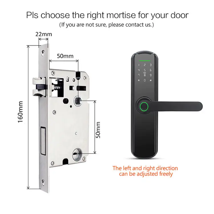 Navicat Tuya WIFI Fingerprint App Keyless Waterproof Voice Guide Sliding Digital Smart Lock For Home Hotel