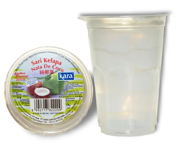 Оптовая продажа, пищевые закуски, желе и пудинг Kara Nata de Coco 220 г, фруктовые продукты из Индонезии. Горячая Распродажа