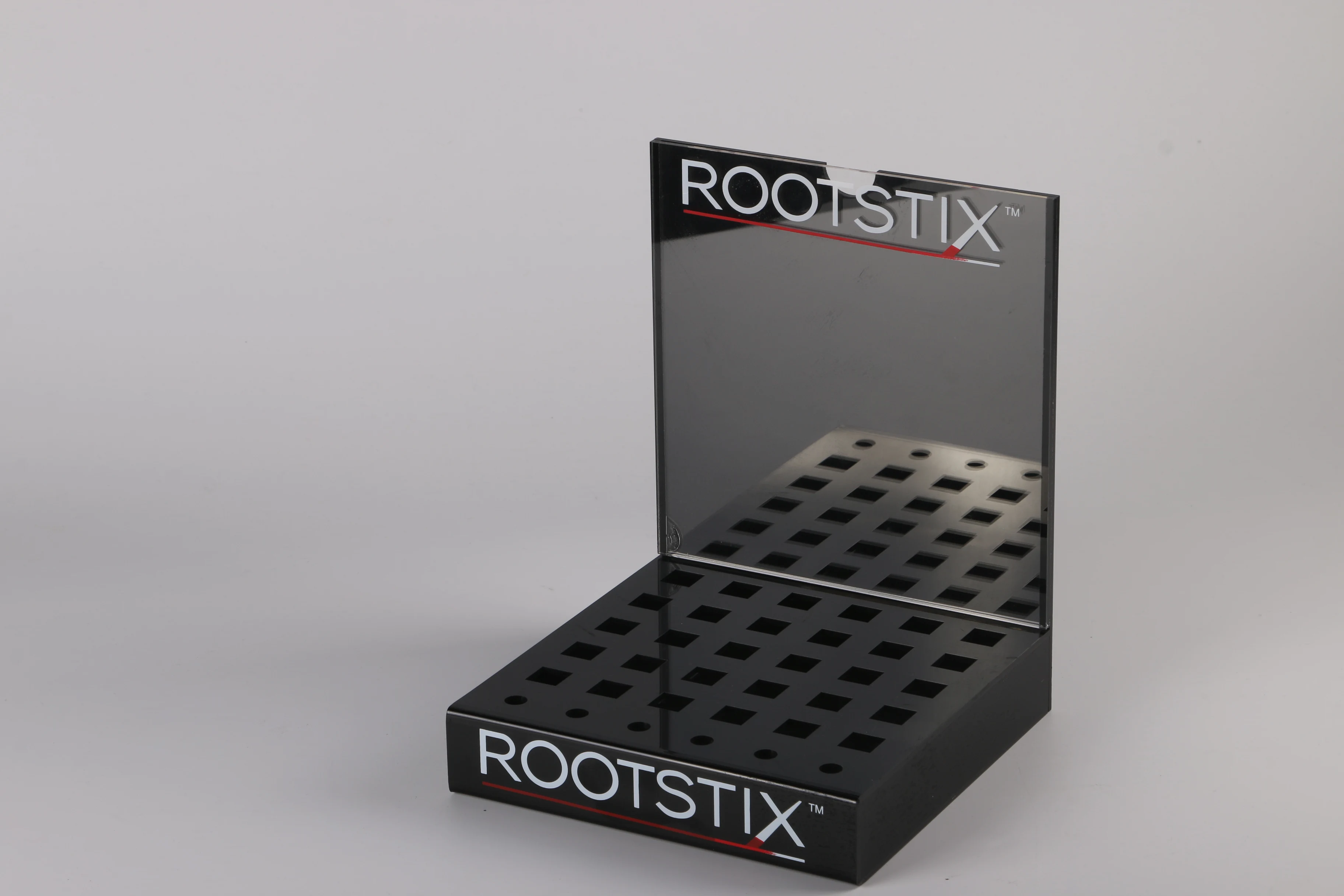 Black Plexiglass Square Lip Gloss Counter Display Rack Mac Lipstick Cosmetic Organizer Custom Lucite Lipstick Advertising Stand