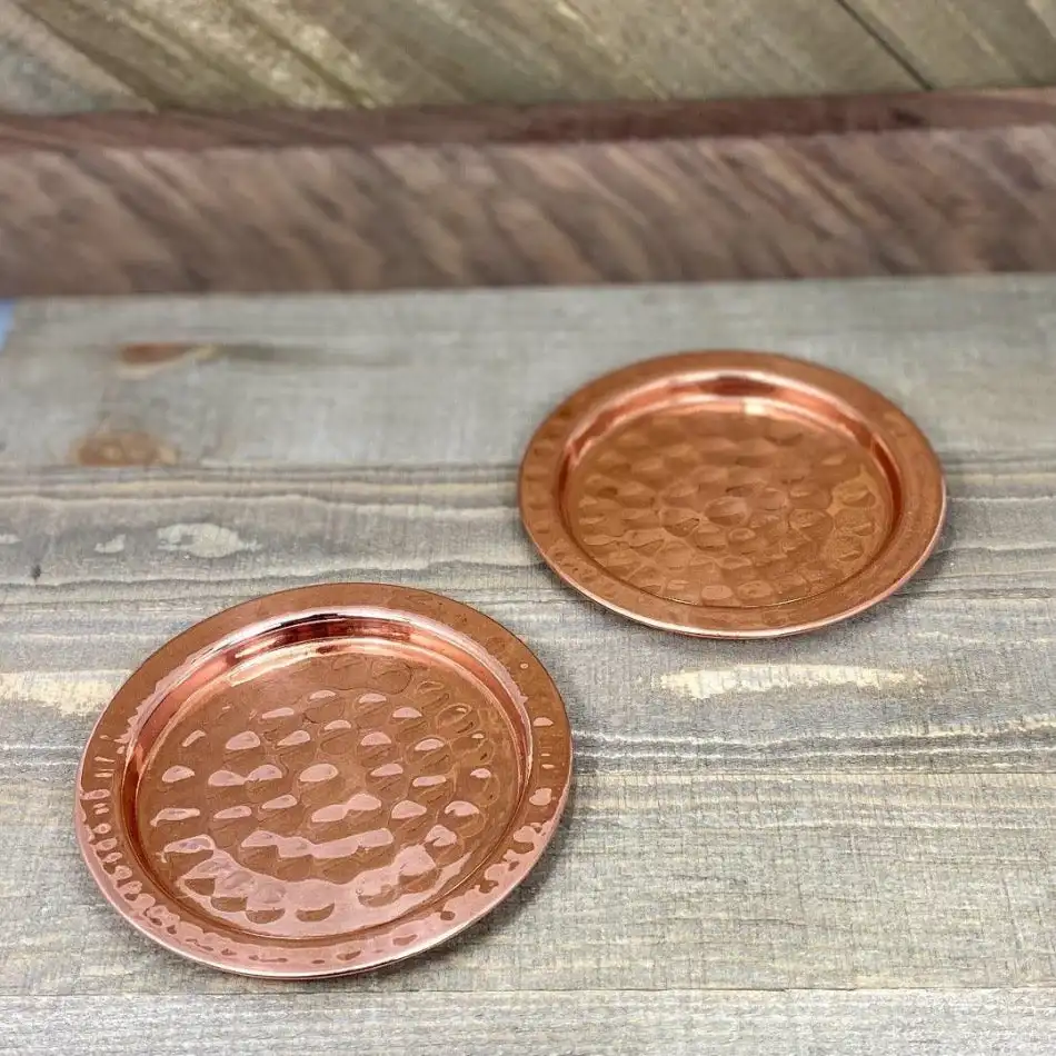 Custom Metal Copper Coasters Cup Mat Beer Coaster Table Decor Amazing Cut work Design Round Shape Best Quality