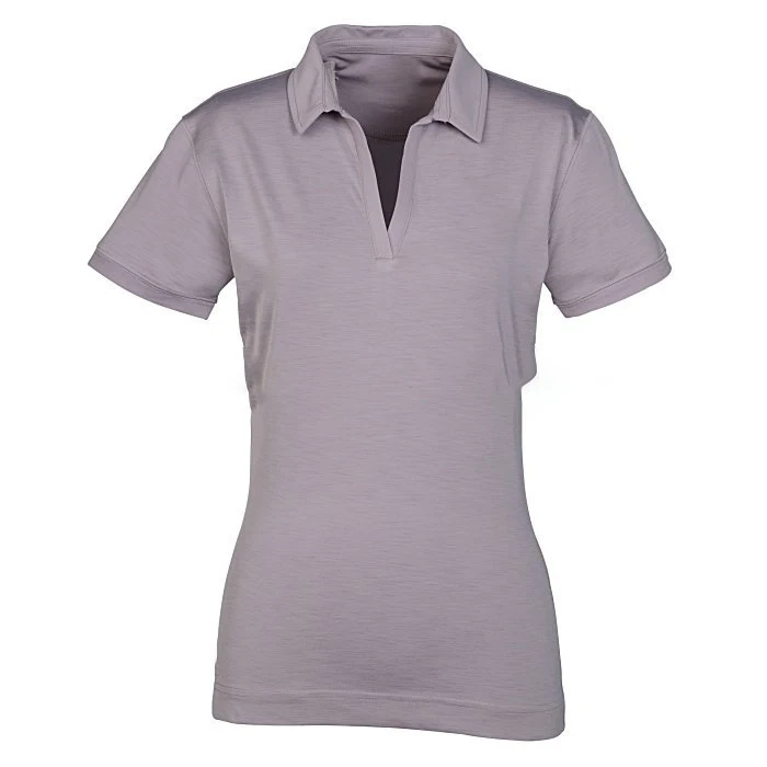 Sublimation Custom Polo Neck Tshirt Buttons Collar Women Polo Shirt  Knitted YARN DYED Spandex / Cotton Plaid Pattern