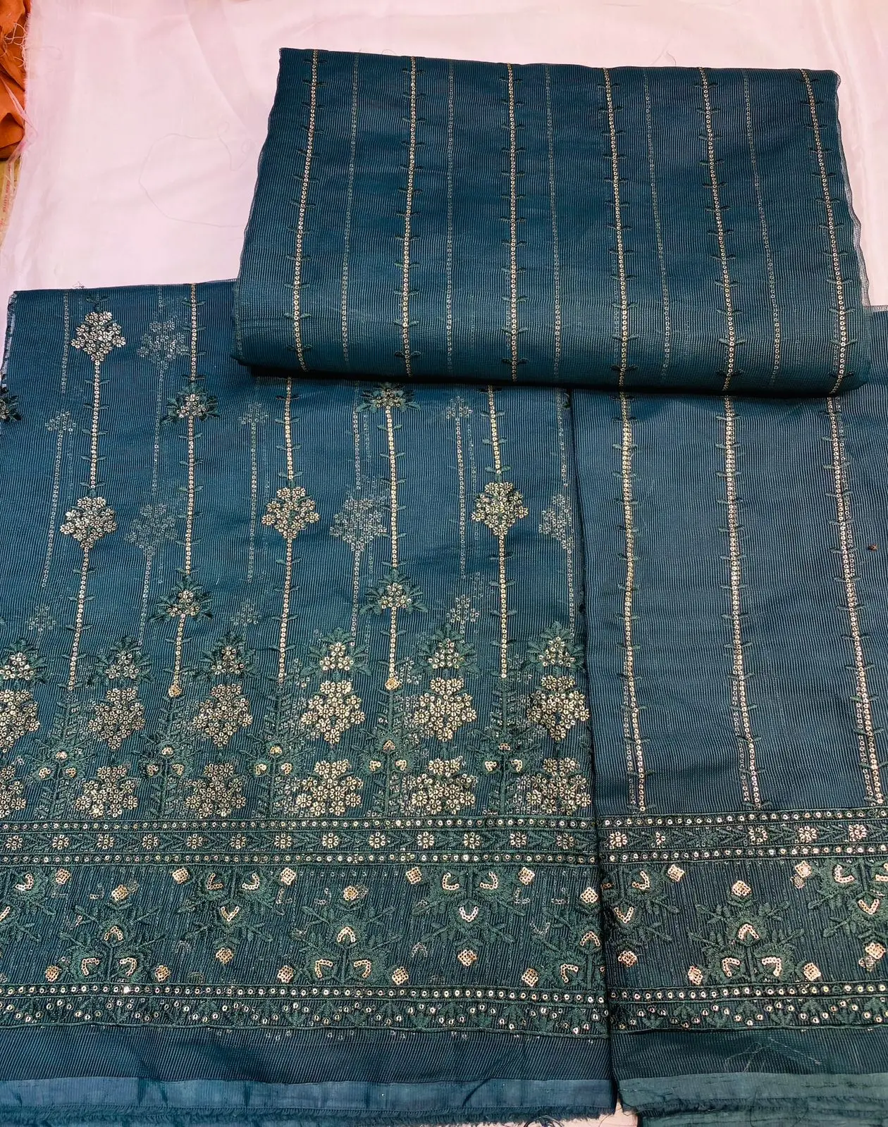 Ssumaira Collection 3 Piece Unstitched Ladies Suits Luxury Embroidered Sequins and Zari Khaadi Net Summer Season Fabric