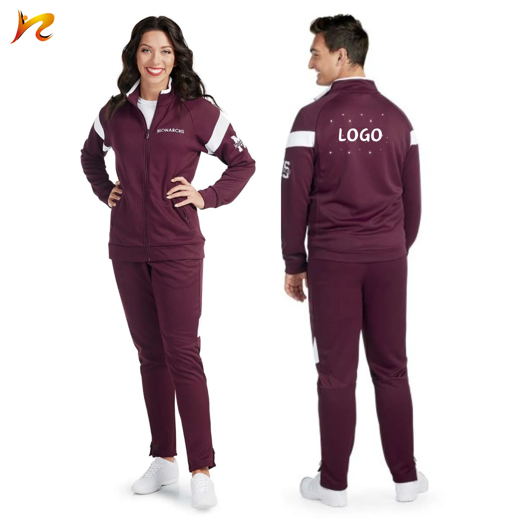Fully Custom Sublimation Cheerleading Zipper Jacket Leggings Set Dance Tracksuit Women Cheerleading Warm Up
