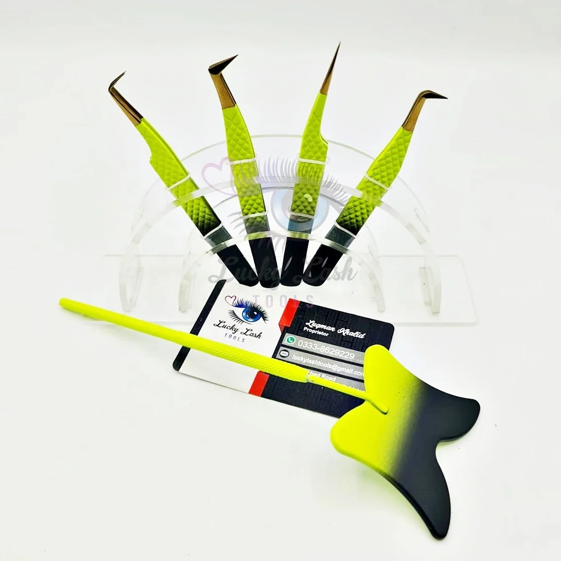 Green And Black Drop Color Combination with Butterfly Shape Mirror Eyelash Extension Tweezers Solid Stainless Steel Customized