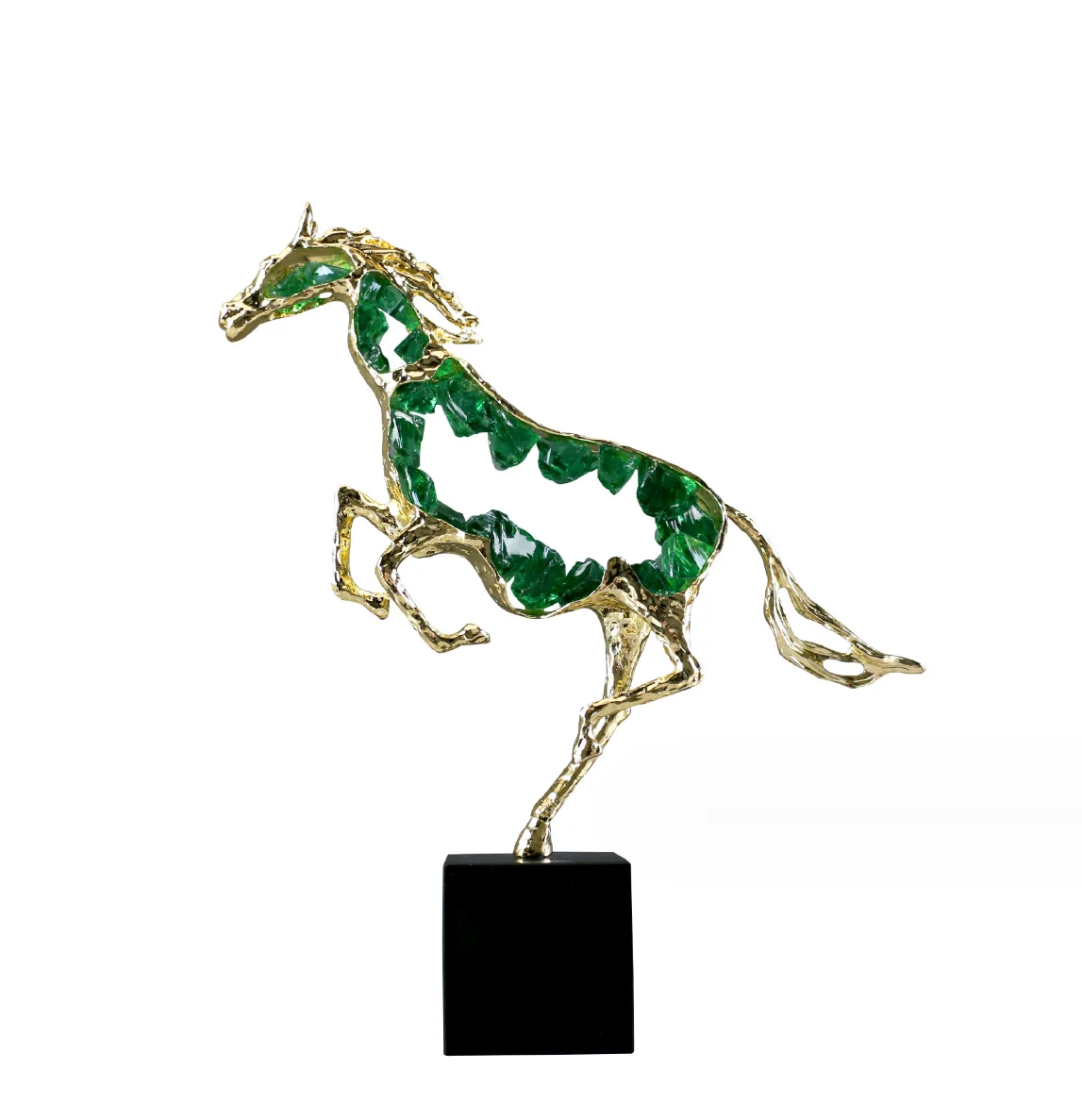 Good Quality Resin Electroplate Art Decoration Horse Animal Ornament Small Size Decor Desktop Statue Horse Crystal Decorations