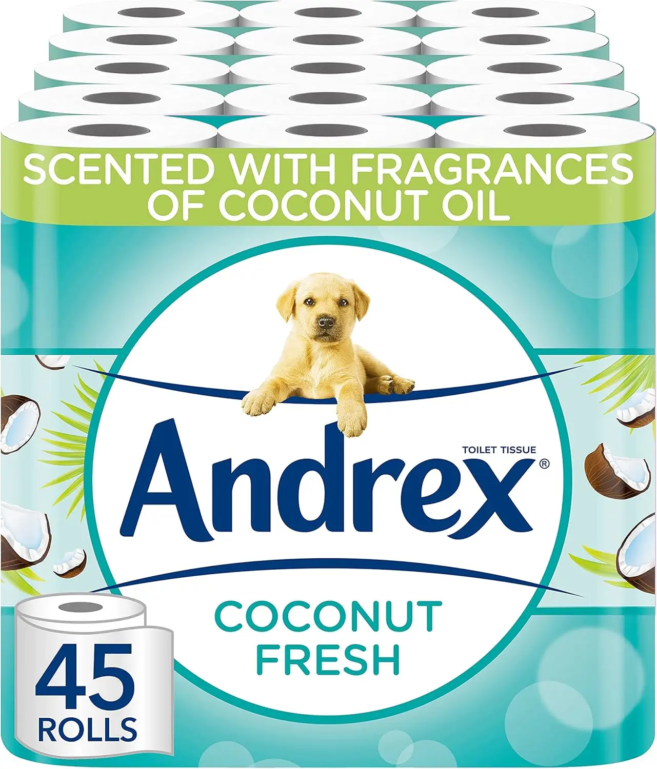 Andrex Gentle Clean Perfect Pull Toilet Tissue with Easy Tear Perforations 20 Larger Toilet Rolls Equivalent To 30 Standard Roll