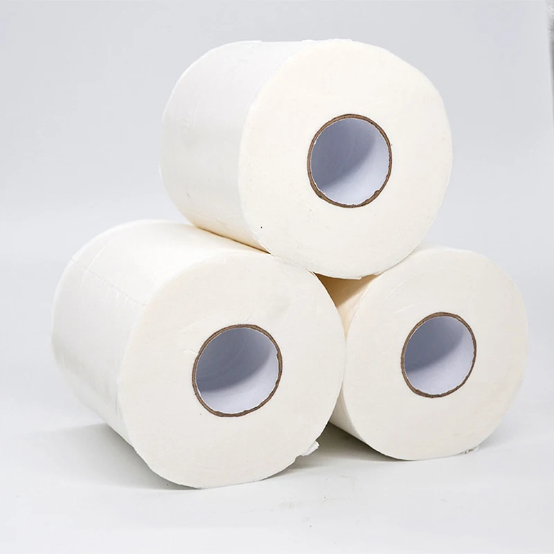 Pure Virgin wood pulp custom logo small toilet tissue roll bathroom paper