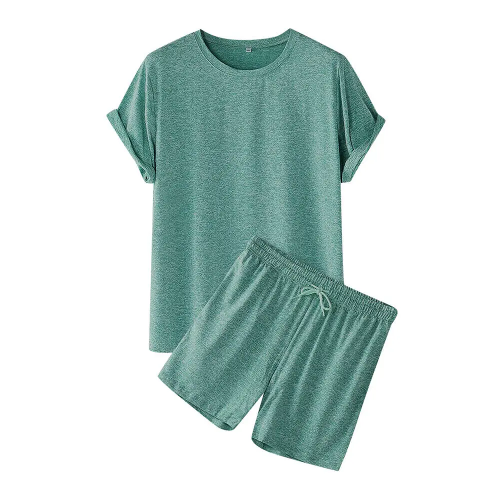 Mens Tracksuit 2-Piece Set Short Sleeve T Shirts and Shorts Sweatsuit Outfit Set