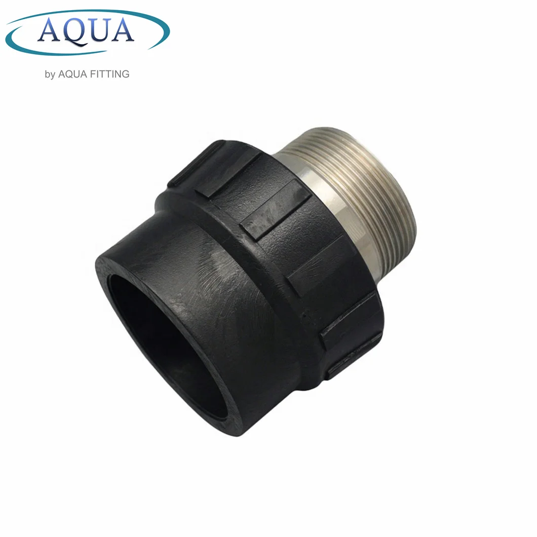HDPE Pipe Fittings HDPE Male Coupling Adaptor Threaded Pipes Fittings