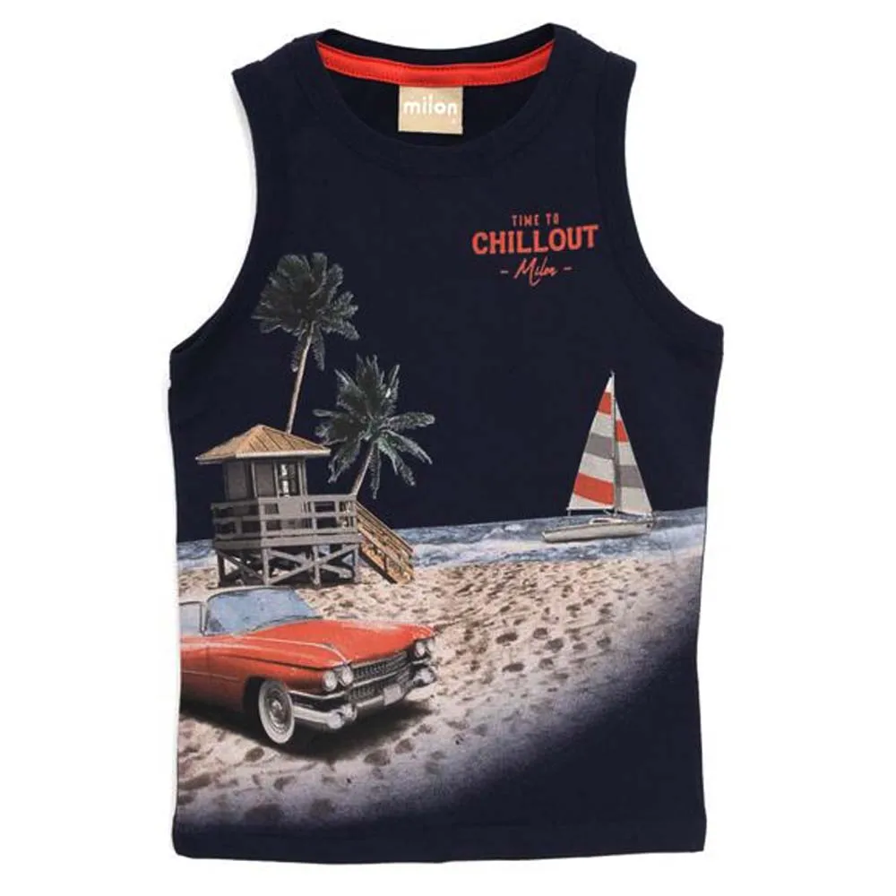 Summer Boys Vest and Girls Tank Tops New Design Knitted Jersey 100% Cotton Casual Featuring Fun Animal Print for Children