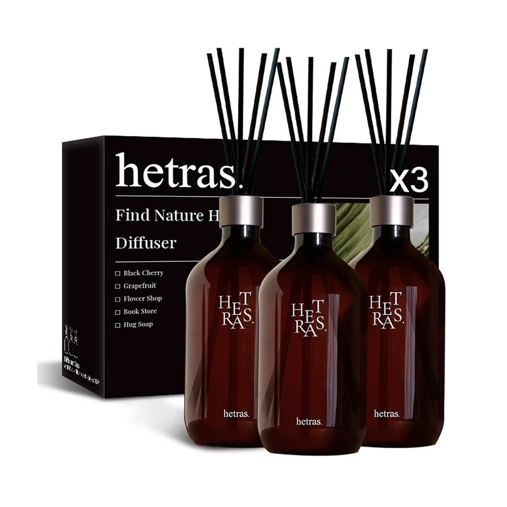 Fragrance Products HETRAS Premium Diffuser 500ml*3ea Gift Set Bookstore Atmosphere Enhancement Sleep Improvement