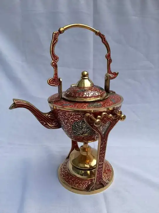 INDIA Antique best Quality Brass Spirit Kettle On Stand For home decoration wedding dinning table product