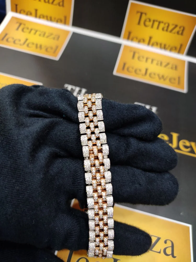Luxury customized vvs moissanite watch Baguette Diamond Trending VVS moissanite Diamond Watch for men