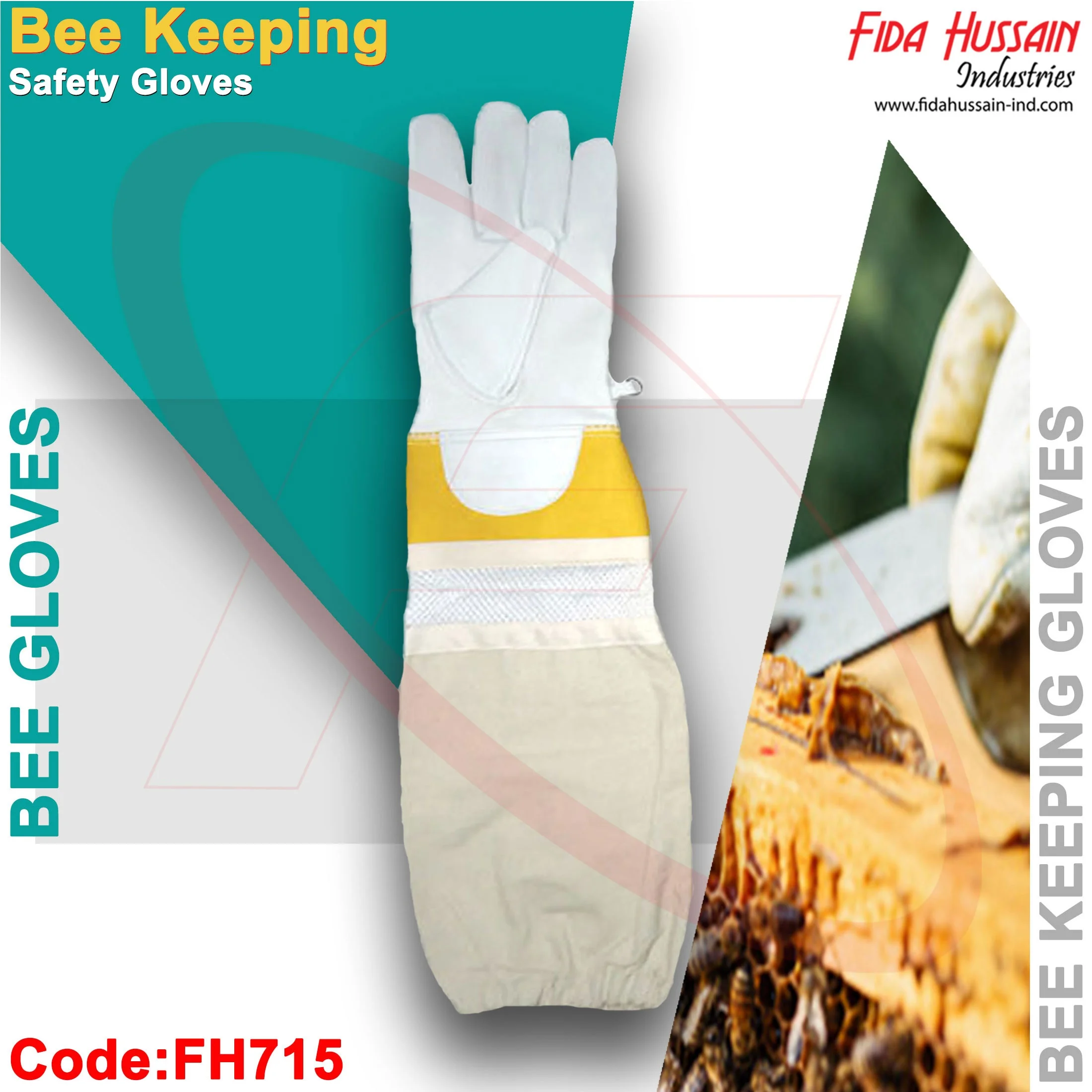 Hot Selling Wholesale Beekeeping Gloves 2024 Top Quality Premium Cowhide Leather Protective Gloves Leather gloves from Pakistan