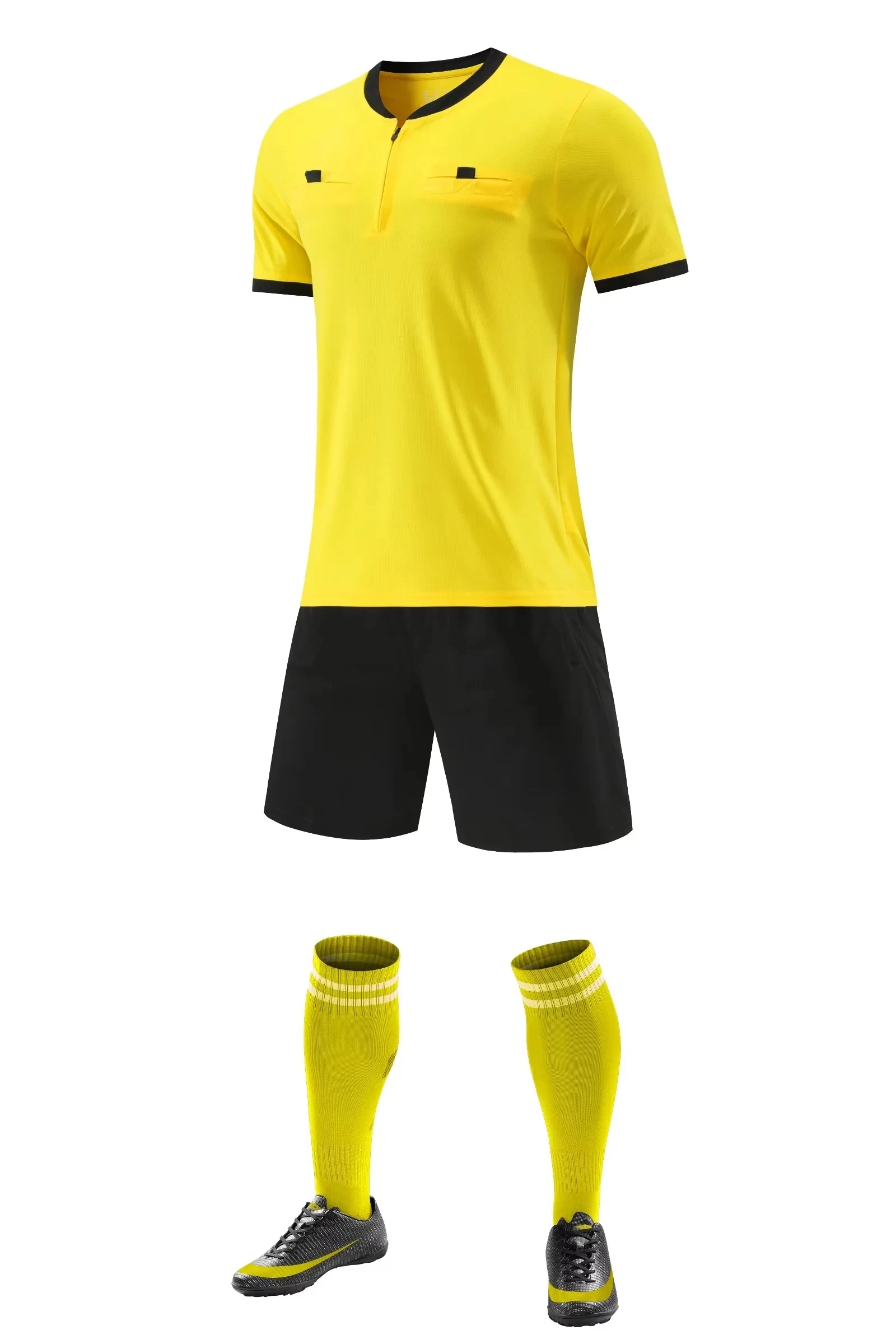 Latest Adult Soccer Referee Sets Men Professional Breathable Soccer Referee Uniform Soccer Referee Jersey