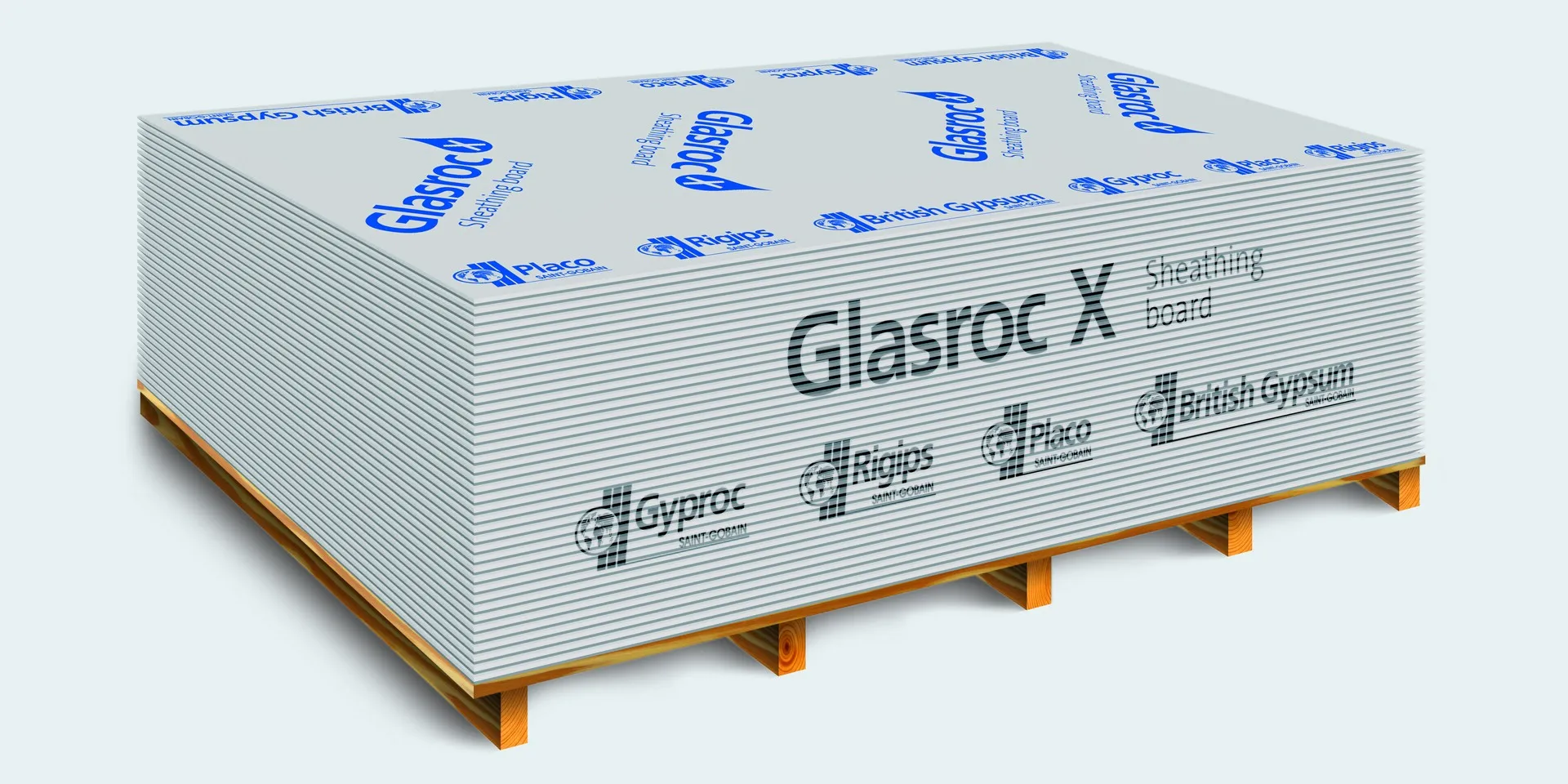 Mold Resistant Gypsum Board Glasroc X Sheathing Board 12.5mm For External Application Facade System