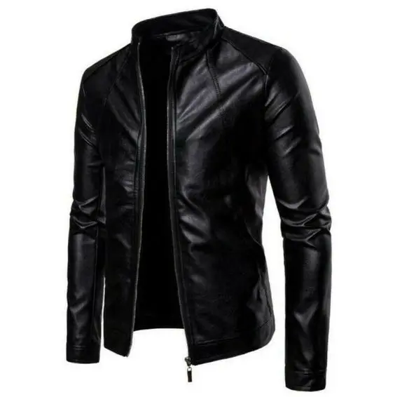 Fashion Men black Lamb Leather Jacket/men leather jackets/Pakistan Leather Jackets For Men