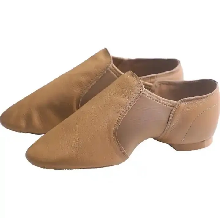 Trendy Low MOQ Wholesale Adults Portable Split Dance Cowhide Leather Jazz dance Shoe For Women
