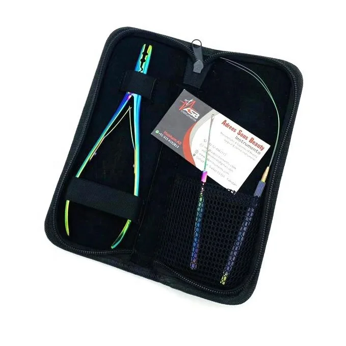 Multi Functional Hair Extension Pliers Rainbow Multi Color Plasma Coated Sustainable Steel Microbeads Hair Plier Tools Kit Set