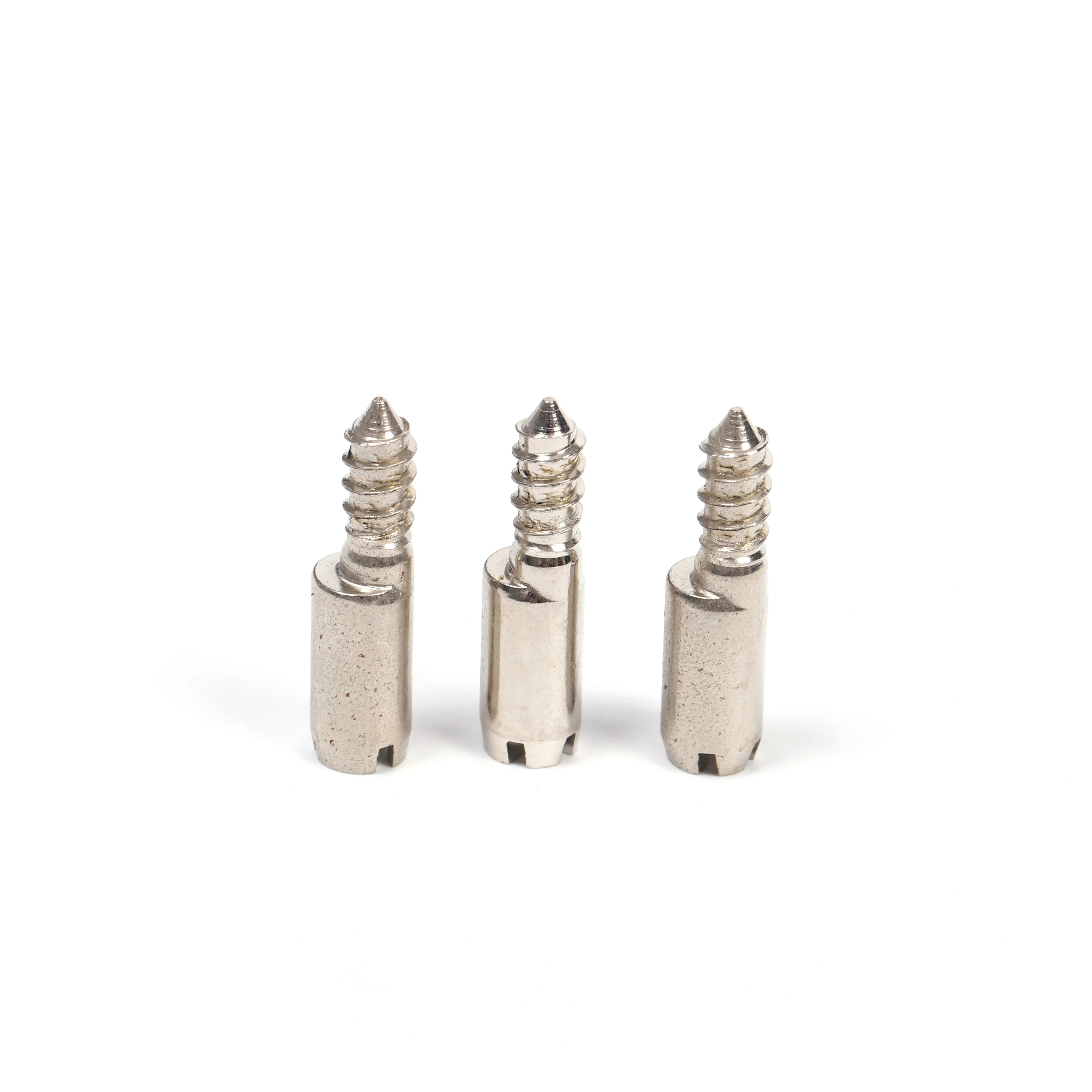 Custom self-tapping eccentric screws for sliding support of door and window hardware hinges