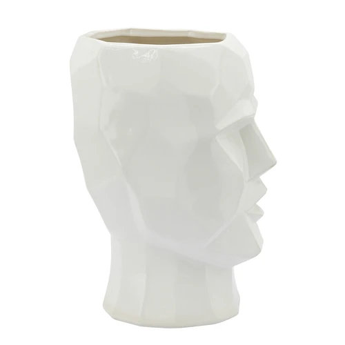 Sagebrook Home Ceramic Face Vase White 12 inch Premium Quality Wholesale Supplier