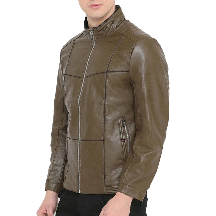 OEM Full Custom Made Leather Thickening Winter Coat Locomotive Motorcycle Black Brown Jacket For Men