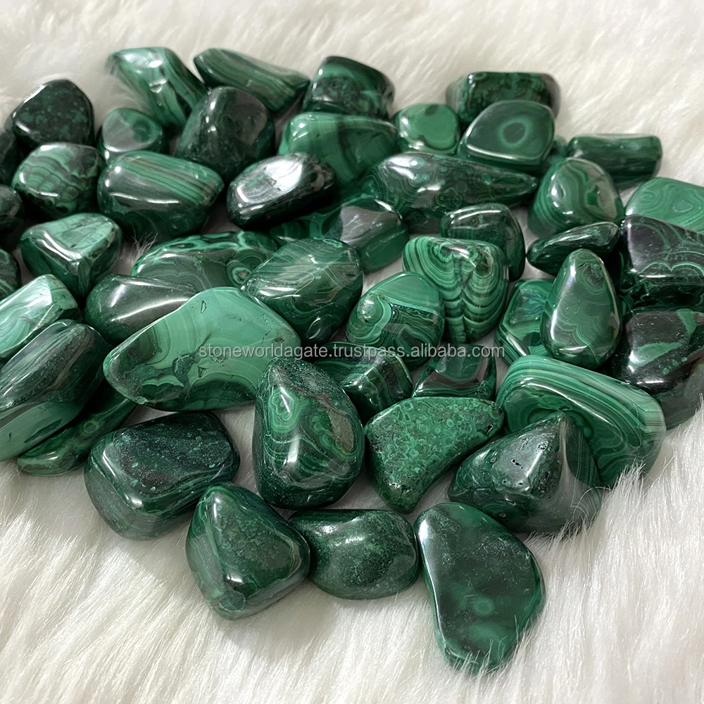 Wholesale Natural Malachite Tumbled Stone Polished Malachite Tumbled Gravel Stone For Healing