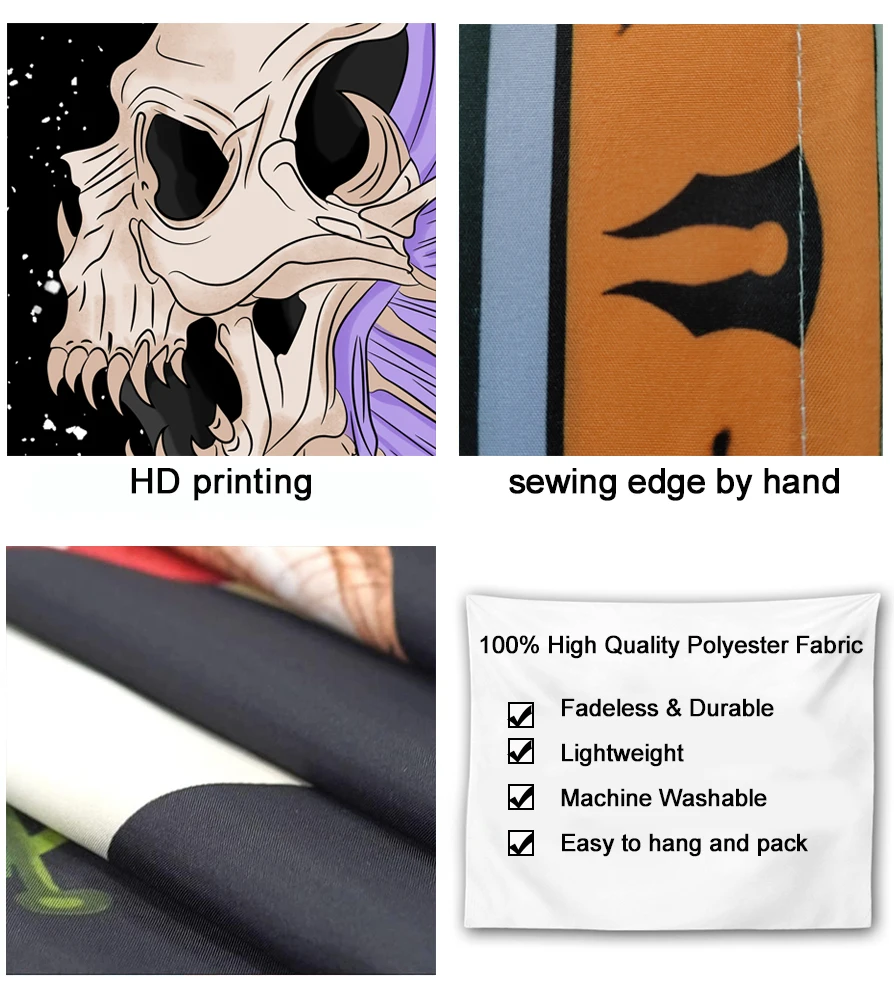 High Quality Design Custom Logo Printed Polyester Fabric Tapestries Wall Decoration Hanging For Home Decor