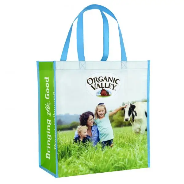Grocery Shopping Tote Bag Eco Friendly Reusable RPET Material With Customized Logo And Color