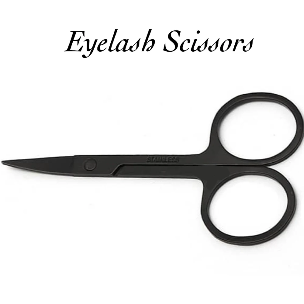 Wholesale eyelash scissors for eyelash extension and eyebrow Stainless Steel Make Up scissors with print logo