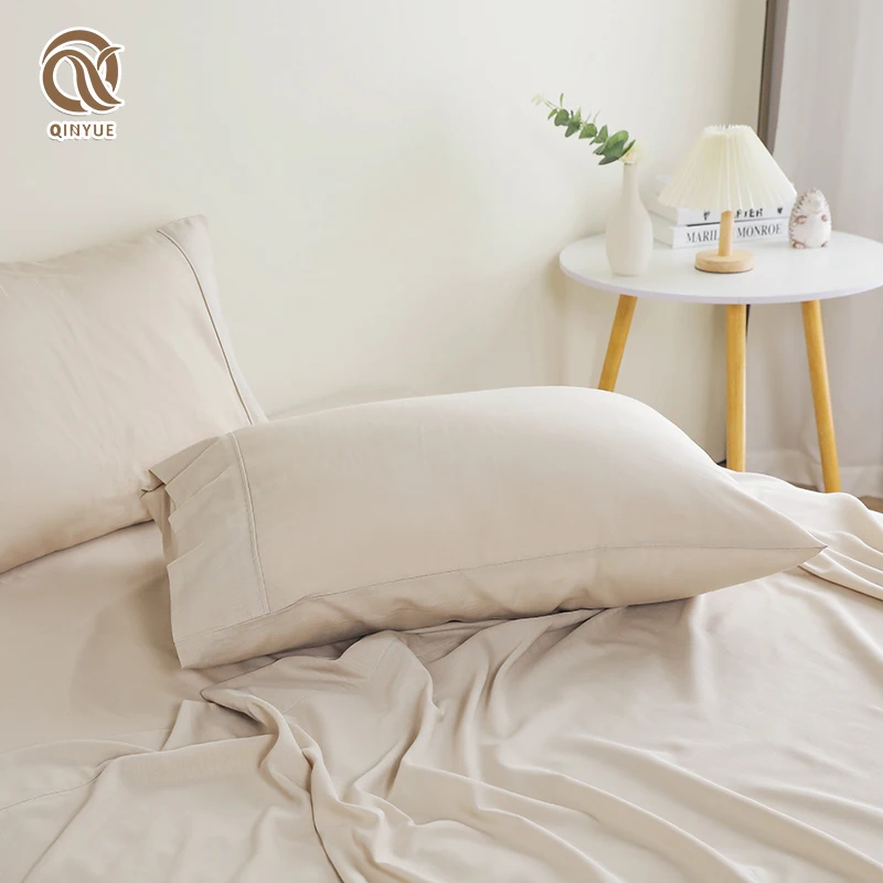 Bamboo Cotton  Bedsheet Sets Custom Color With OEKO Certificate Queen Size High Quality  Sheet Duvet Comforter Cover