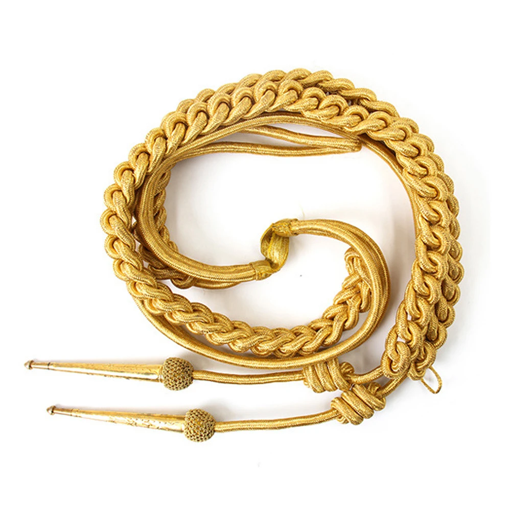 Торжественная Золотая проволока Aiguillette с 2 золотыми наконечниками | Aiguillettes Парадная форма