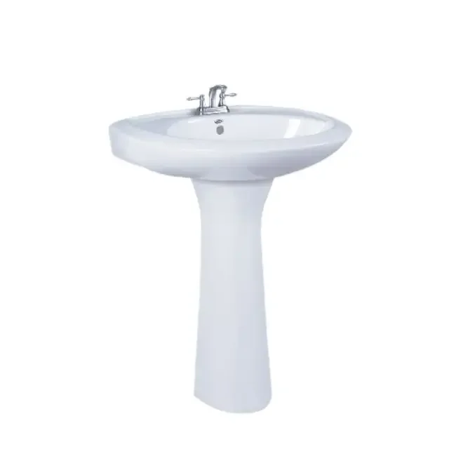 Premium Bathroom Styling Floor Mount Two Piece Ceramic Hand Wash Basin Set for Home and Hotel Use at Best Prices