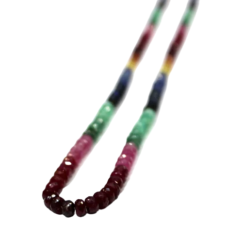 Wholesale Prices Multi Colored Sapphire Single Strand Necklace For Women Wearing Uses Necklace Manufacture in India