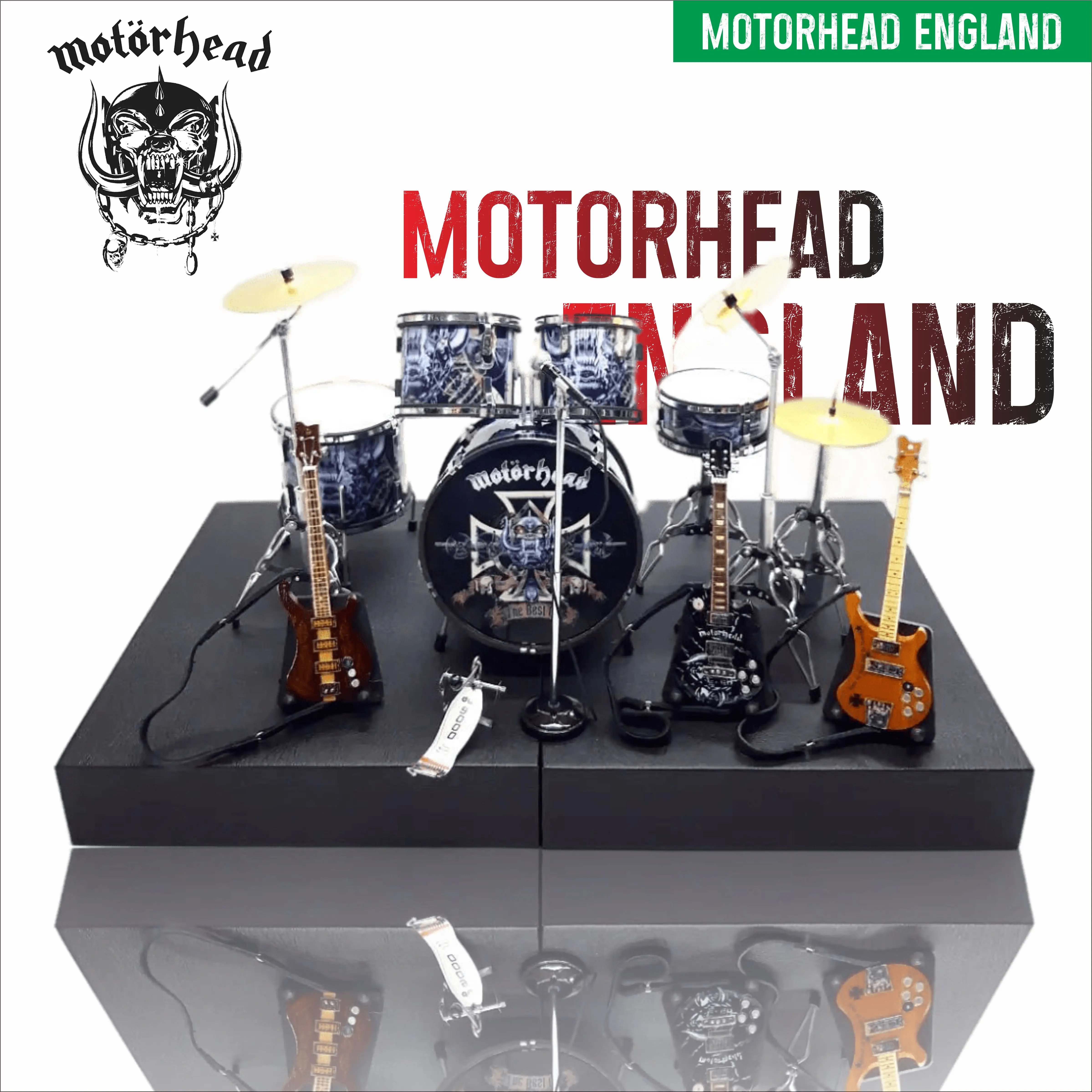 Miniature Guitar And Drum Famous Band In The World Design | Free Exclusive Box Use Stage For Action Figure