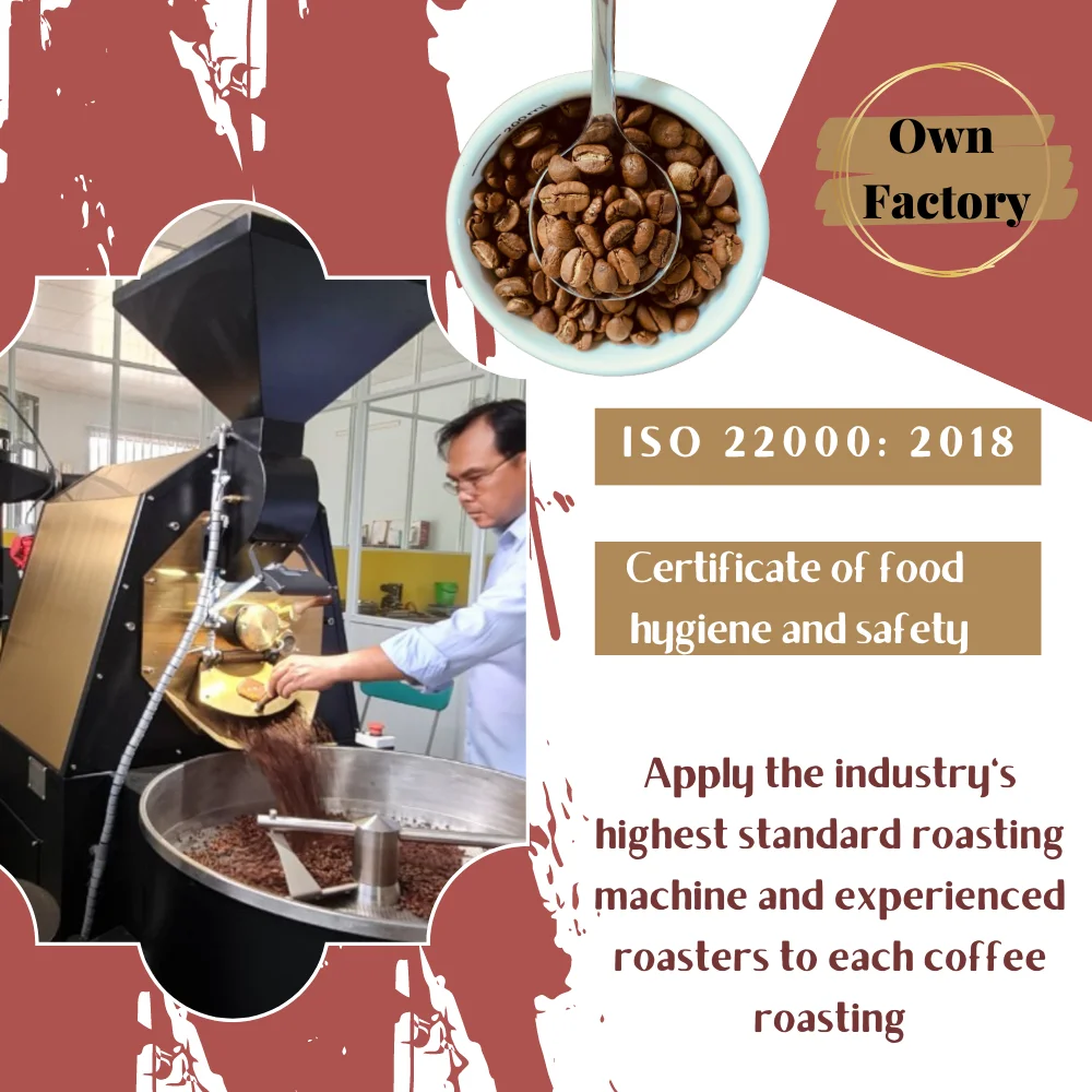 Свежий кофе с завода Robusta вьетнамские жареные кофейные зерна 1 кг сильного оптовая цена готовый к