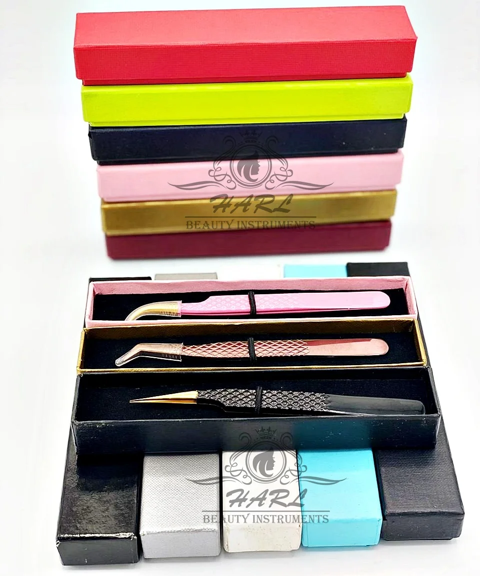 cardboard Box Packaging for eyelash tweezers eyelash extension tweezers Customized Logo Top Selling Tweezer box for 1 piece