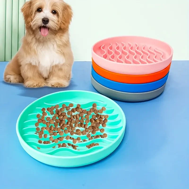 Silicone Slow Feeder Dog Bowl Fun Licking Mat for Healthy Eating Non Slip Pet Dish for Cats Dogs