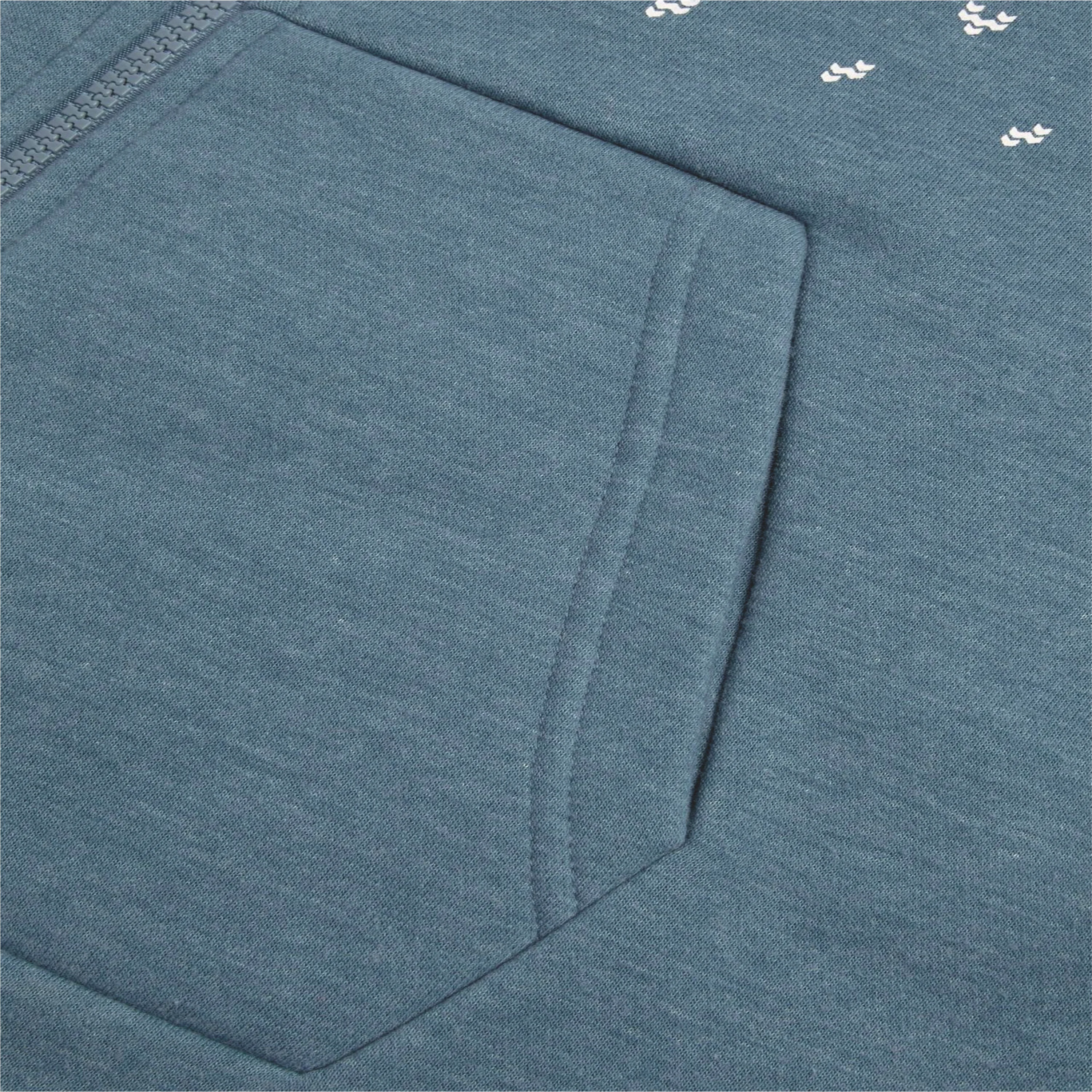 Print Detail and Embroidered Logo 50% Polyester 50% Cotton Side Pockets with Zipper Closure Unisex Faded Blue Alpine Jumpsuit