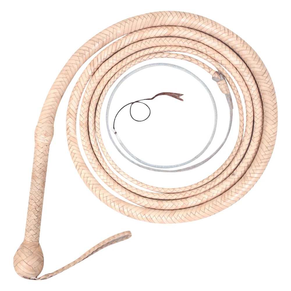 Воловья кожа, кожа и выстрел загружены змея хлыст 4, 5, 6,8,10,12,14-16 футов 12 нитей кнут светло-коричневый