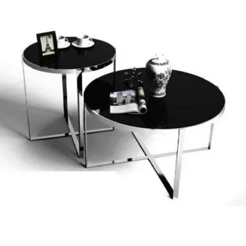 Centre Coffee Table Metal Feet Mirror Top Table 2 Pieces  100*44 Cm  50*56 Cm  0.95 M3/15 Kg High Quality