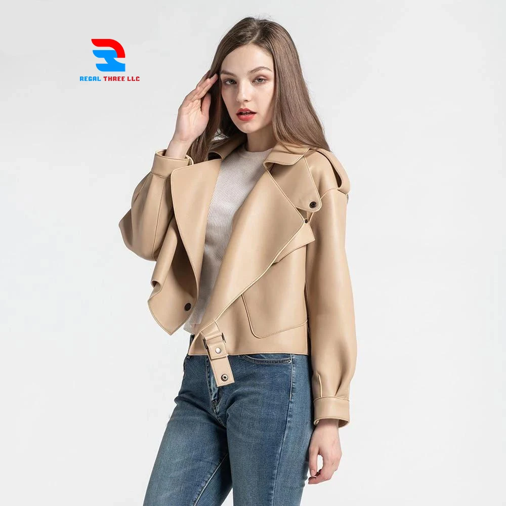 Высококачественная Женская мотоциклетная куртка из коровьей кожи Повседневная модная женская овечьей верхняя одежда