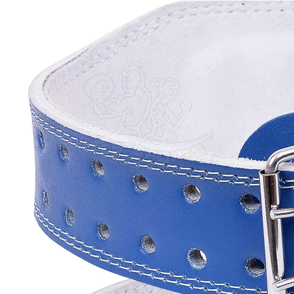 Padded Leather Contoured Weightlifting Belt with Cowhide Leather Lining and Steel Roller Buckle