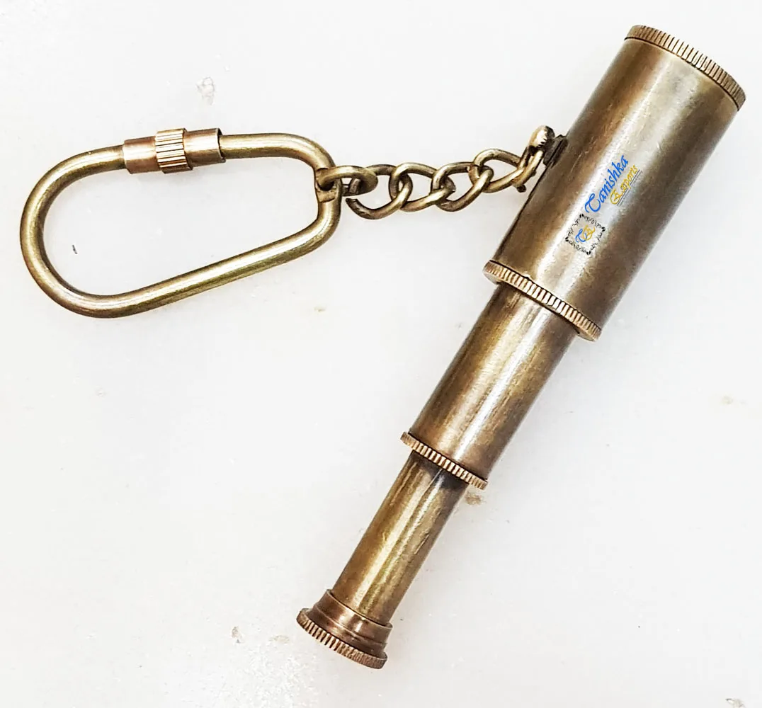 Nautical Telescope Keychain Monocular Brass Antique Finished Assorted Usable Keyring Metal Crafts Baptism Gift Christmas gift