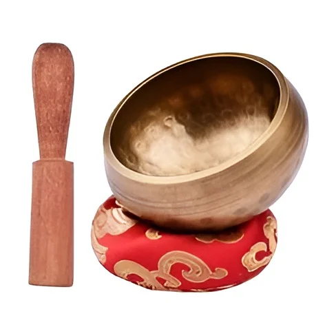 Elegant Brass Singing Bowl Nautical Style Singing Bowl With Mallet & Cushion Sand Casting Technique Tibetan Style Singing Bowl