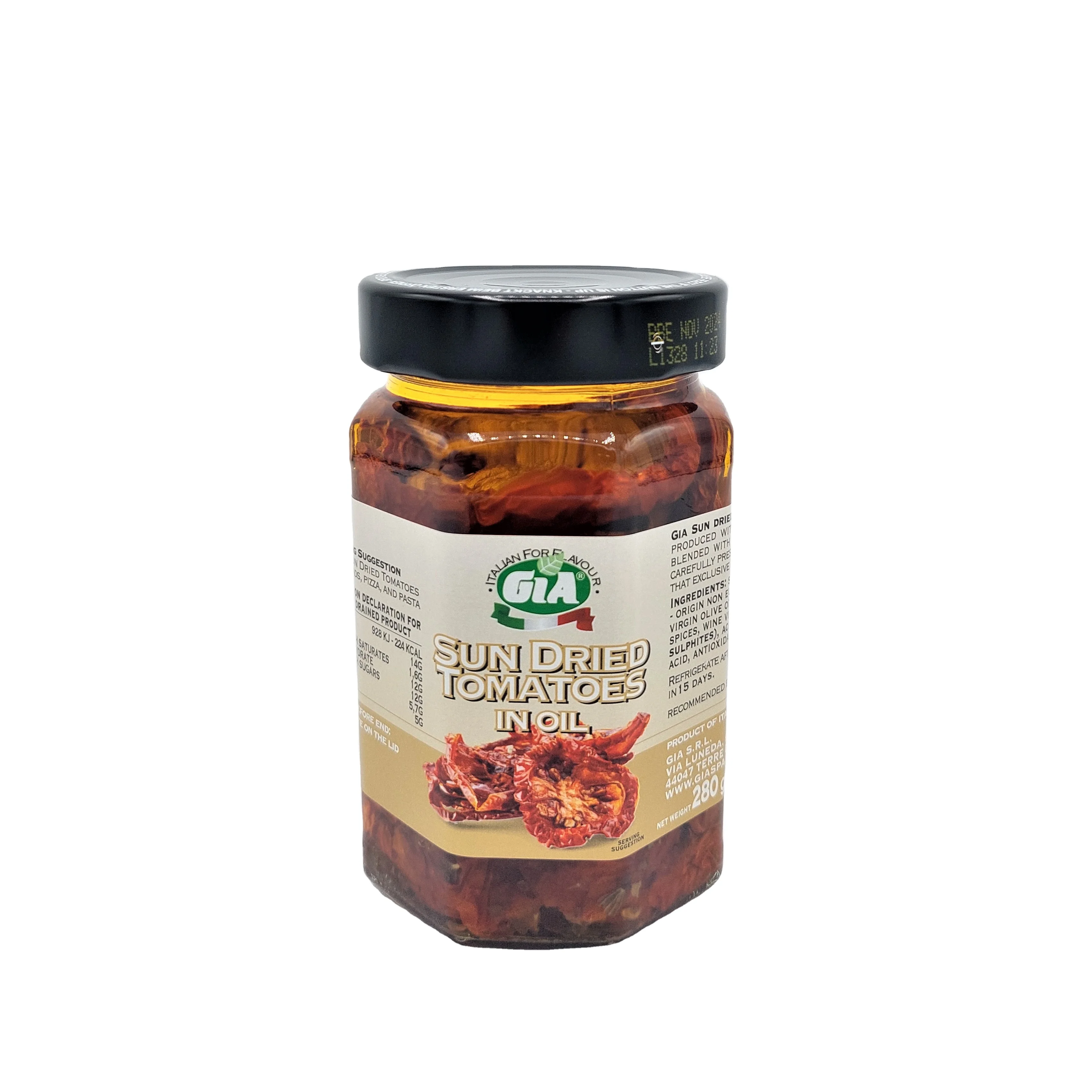 high quality made in italy Sun Dried Tomato produced with herbs and spices preserved in oil 280 g in Jar GIA for export