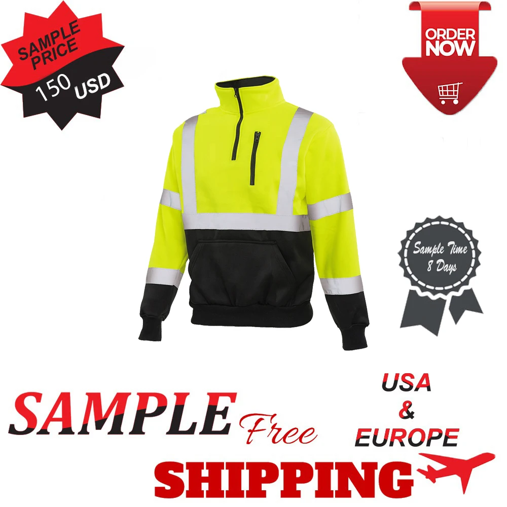 Флисовая толстовка с капюшоном hi vis оптовая продажа хлопковая защитная Рабочая одежда для мужчин рабочая